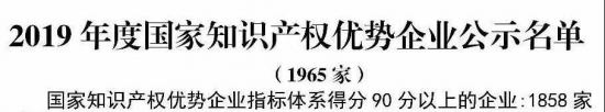 安美集團入選2019年度國家知識產權優勢企業